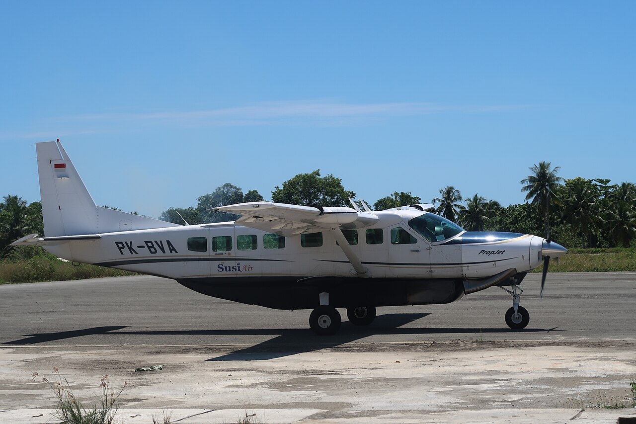A Susi Air plane at Werur airport in Papua, the airline whose New Zealand pilot was taken hostage