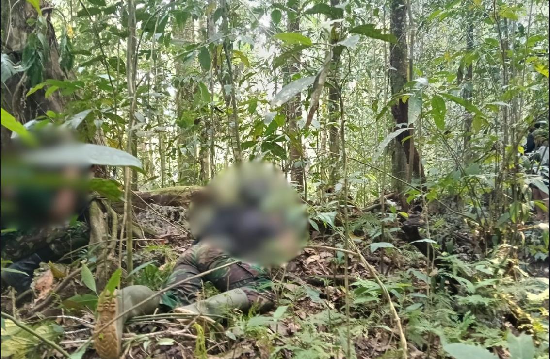 A blurred casualty on the jungle floor during the Maybrat security operation