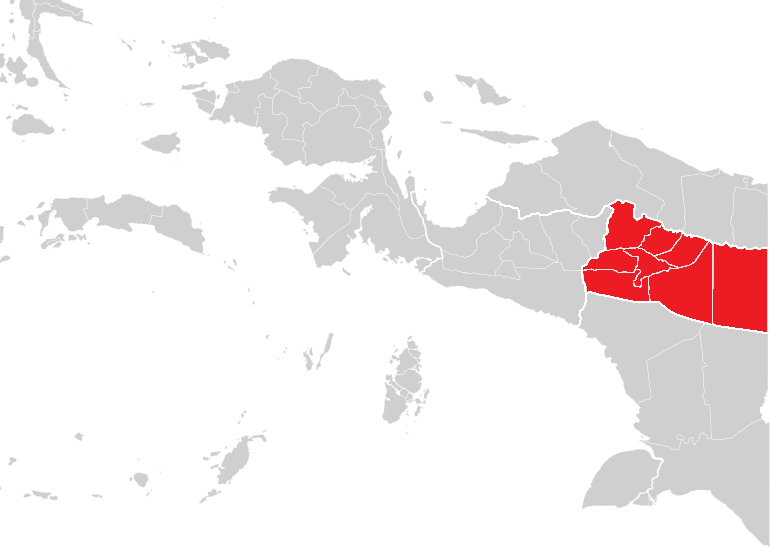 Map of Highland Papua province, where the OPM and TPNPB armed factions are most active